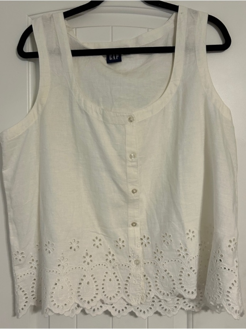 GAP Ivory Eyelet Button-Front Camisole